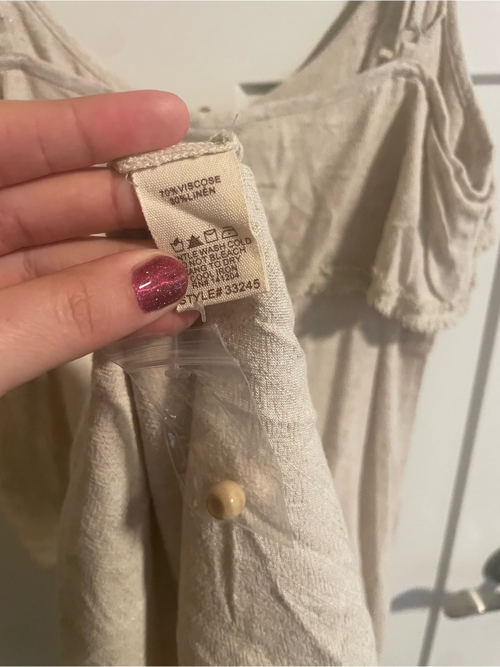 Hem & Thread Beige Ruffle Mini Dress - Picture 6 of 6